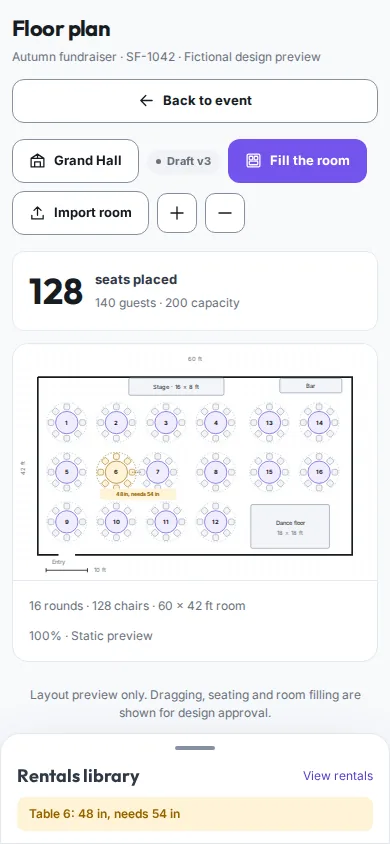 The same floor plan on a phone